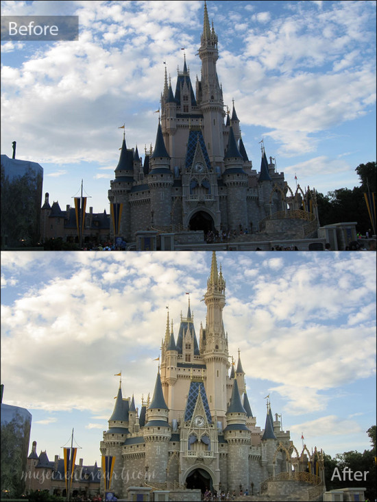 Before and After - Cinderella Castle photo